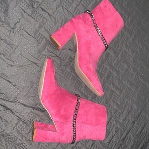 Pink Heeled Booties